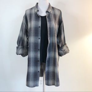 Northwest Territory Grey Plaid Flannel Button Down Long Sleeved Shirt, size 2XLT